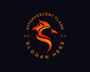 Flame Chicken Bird logo design