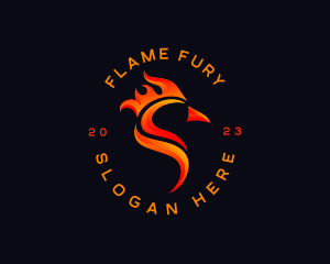 Flame Chicken Bird logo design