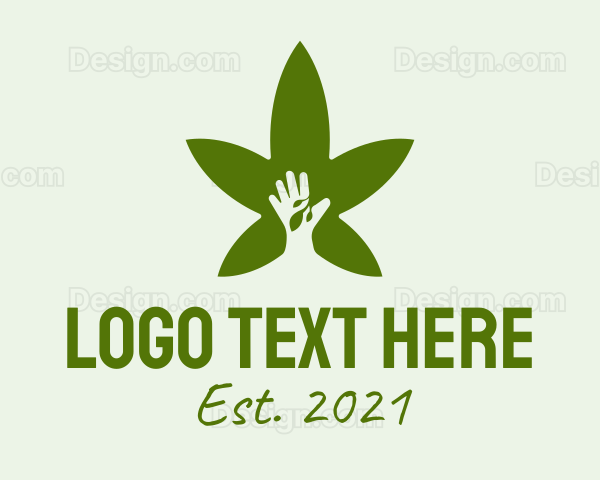 Marijuana Leaf Hand Logo