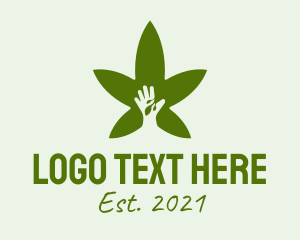 Marijuana Leaf Hand  logo