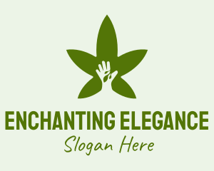 Marijuana Leaf Hand  Logo