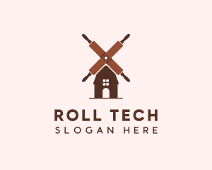 Rolling Pin Windmill logo design