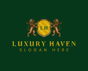 Luxury Lion Heraldry logo design