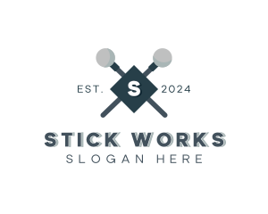 Percussion Mallet Stick logo design