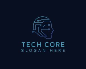 Tech AI Circuit logo design