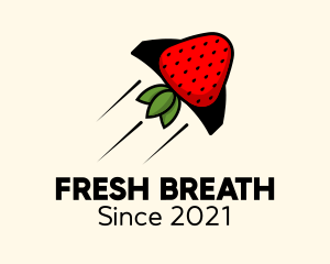 Rocket Strawberry Fruit  logo design