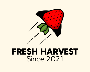 Rocket Strawberry Fruit  logo design