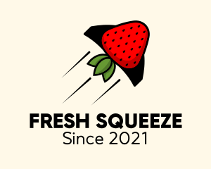 Rocket Strawberry Fruit  logo design