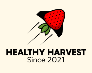 Rocket Strawberry Fruit  logo design