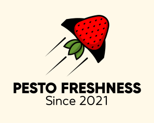 Rocket Strawberry Fruit  logo design