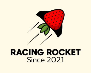 Rocket Strawberry Fruit  logo design