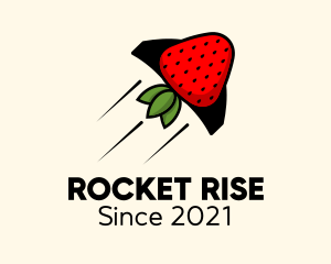 Rocket Strawberry Fruit  logo design