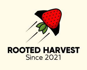 Rocket Strawberry Fruit  logo design