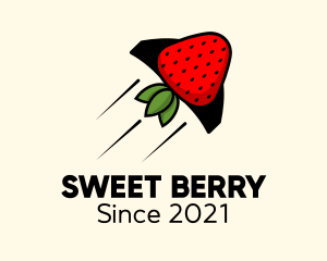 Rocket Strawberry Fruit  logo design