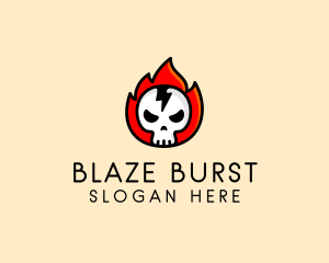 Flaming Skull Avatar logo design