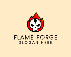 Flaming Skull Avatar logo design