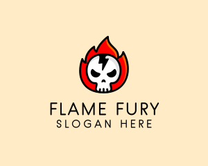 Flaming Skull Avatar logo design