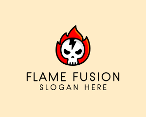 Flaming Skull Avatar logo design