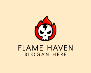 Flaming Skull Avatar logo design