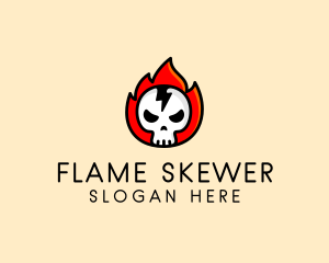 Flaming Skull Avatar logo design