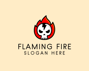 Flaming Skull Avatar logo design