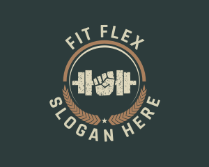 Dumbbell Gym Fitness logo design