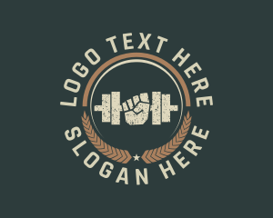Strength - Dumbbell Gym Fitness logo design