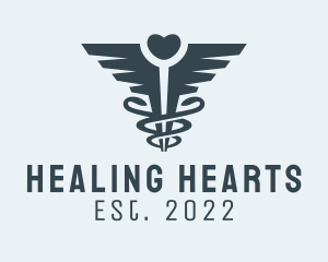 Heart Caduceus Pharmacy  logo design