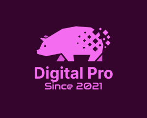 Digital Pink Pig logo design