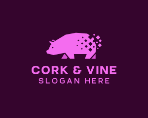 Digital Pink Pig logo design