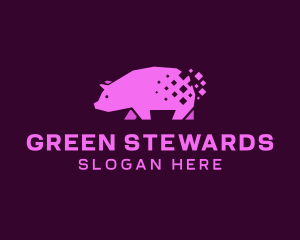 Digital Pink Pig logo design