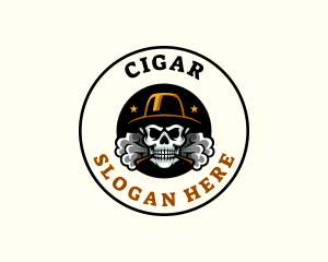 Skull Cigarette Smoke logo design