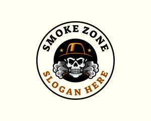 Skull Cigarette Smoke logo design