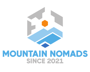 Geometric Mountain View logo design