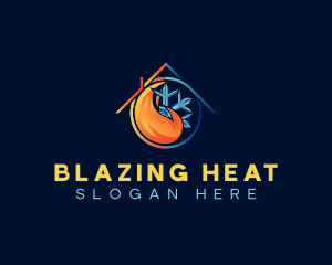 Home Airconditioning Temperature logo design