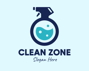 Blue Sanitizer Liquid Spray logo design