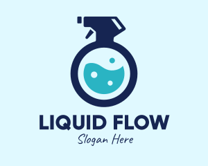 Blue Sanitizer Liquid Spray logo design