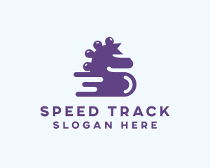 Fast Racing Seahorse logo design