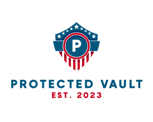 Patriotic American Shield Crest logo design