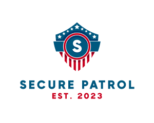 Patriotic American Shield Crest logo