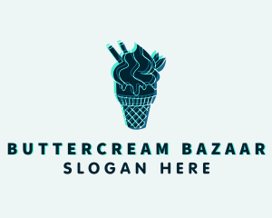 Glitch Gelato Dessert logo