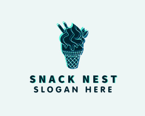 Glitch Gelato Dessert logo design