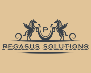 Pegasus Horseshoe Equestrian logo design