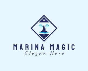 Nautical Sailboat Marine logo design