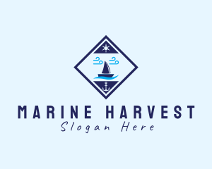 Nautical Sailboat Marine logo design