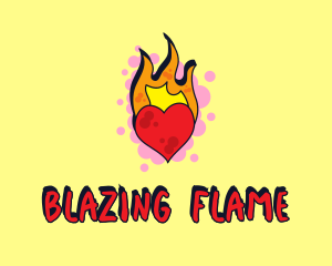 Graffiti Art Burning Heart logo design