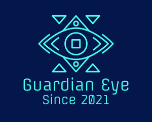 Geometric Futuristic Eye logo design