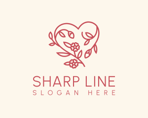 Flower Vine Heart Logo