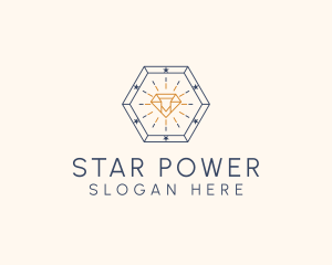 Hexagon Stars Diamond logo design