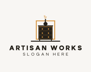 Dresser Cabinet Vase Furniture logo design